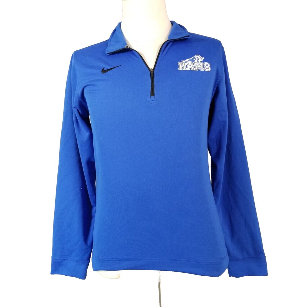 Nike Sweater Mens XS Blue LA Rams Dri-Fit Fleece Quarter Zip Pullover